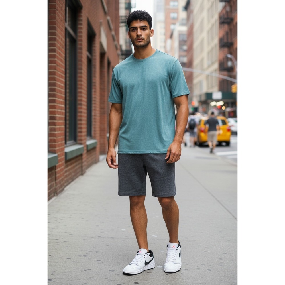 All In Motion Mens XL Teal Blue Heathered Short Sleeve Performance T-Shirt